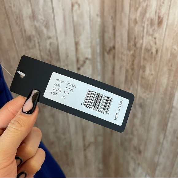 Bebe Cross Over Flounced Hem Midi Dress Size XL Women - Picture 12 of 15